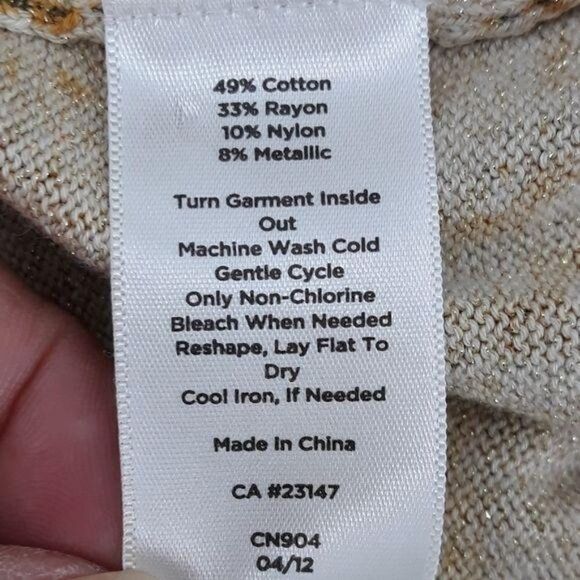 Talbots Cardigan Cotton Button Retro 70s Geek Secretary Grannycore Medallion M - Picture 10 of 11